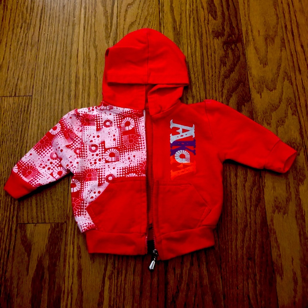 Pink hooded zip up jacket